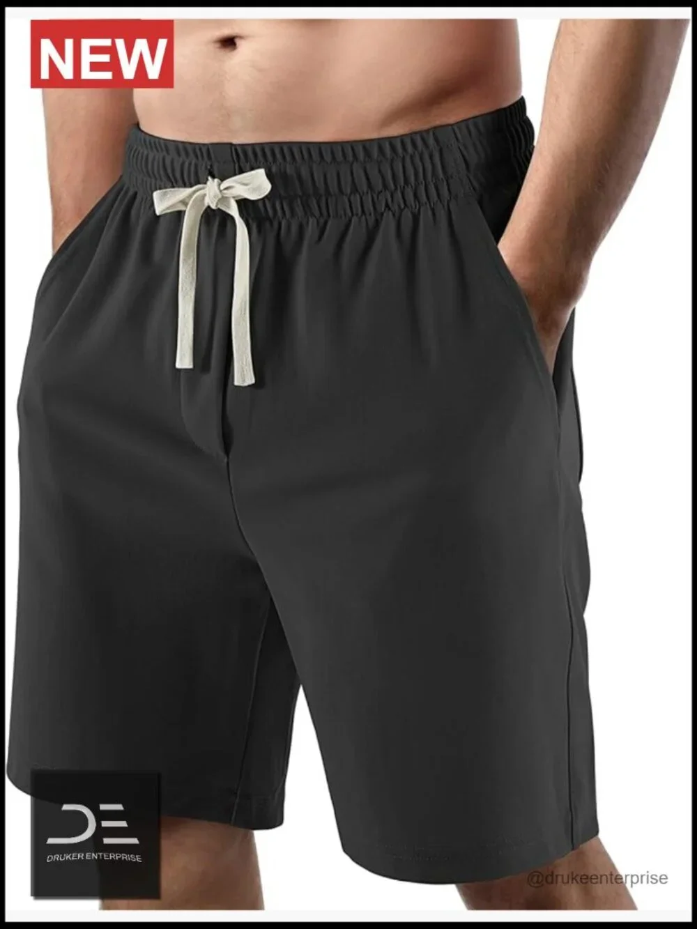 Mens Casual Athletic Shorts with Pockets Elastic Waist Drawstring